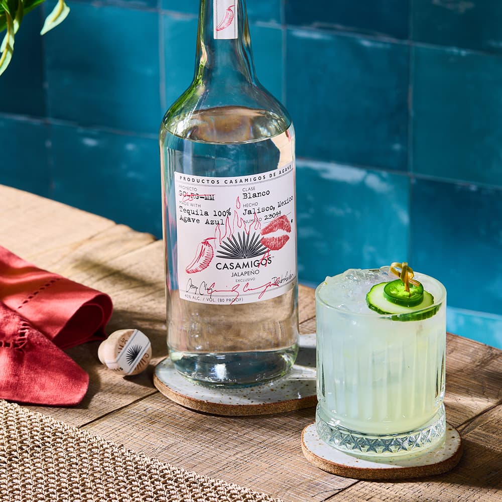 Casamigos bottle with a cocktails