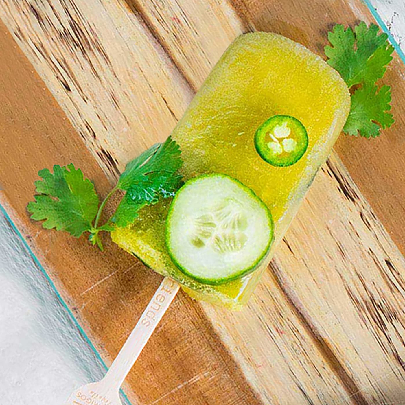 Spicy Cucumber Cilantro Popsicle